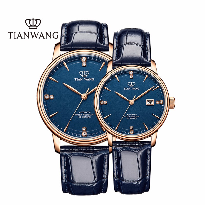 天王表（TIAN WANG）手表 昆仑系列自动机械表正品防水休闲时尚情侣手表一对表