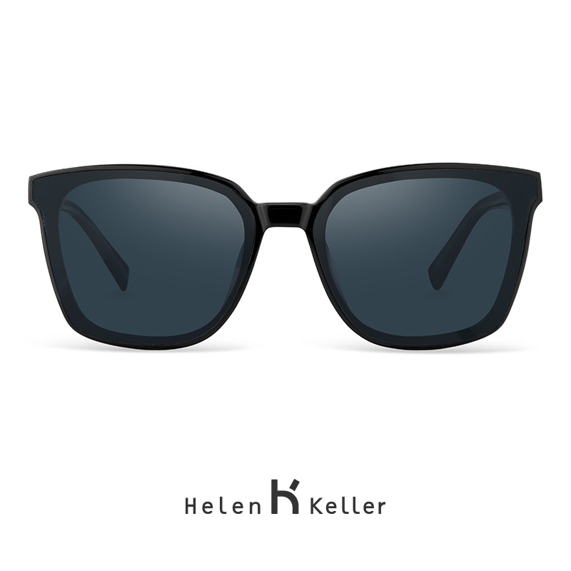 海伦凯勒韩版个性方框潮男时尚大框开车偏光墨镜H8851