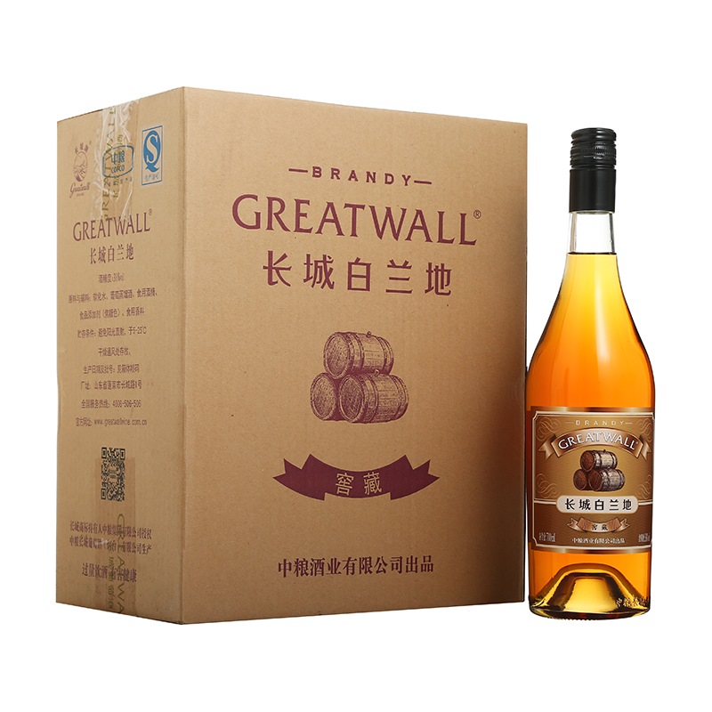 长城（GreatWall）红酒 窖藏白兰地 整箱装 700ml*6瓶  38%vol