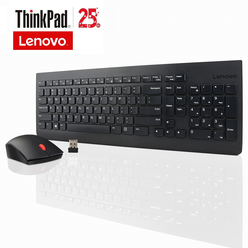 联想（Lenovo)键盘鼠标套装无线静音/商务键鼠套装可选 台式笔记本电脑办公家用 无线商务套装