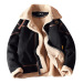 冬季新款大码宽松休闲保暖棉衣纯色立领外套