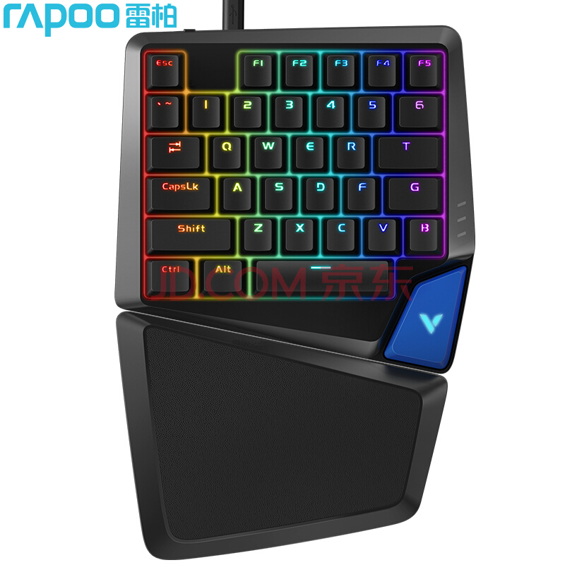 雷柏（Rapoo） V550RGB 机械键盘 有线键盘 游戏键盘 35键RGB背光键盘 单手键盘