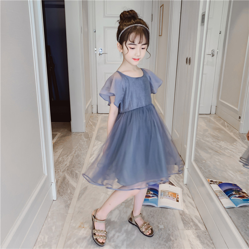 女童夏装连衣裙 2019新款韩版裙子中长款 时尚时髦女孩公主裙超洋气