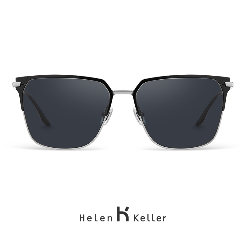海伦凯勒2019新款方框太阳镜男偏光镜驾驶墨镜潮开车蛤蟆镜H8858