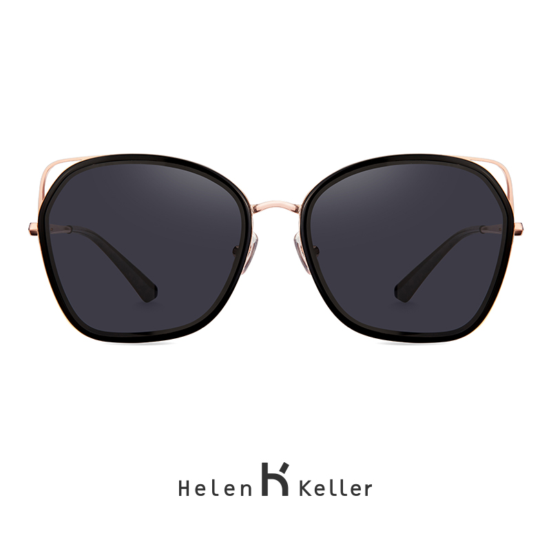 海伦凯勒2019新款猫耳大框潮流韩版墨镜女炫彩偏光太阳镜H8822