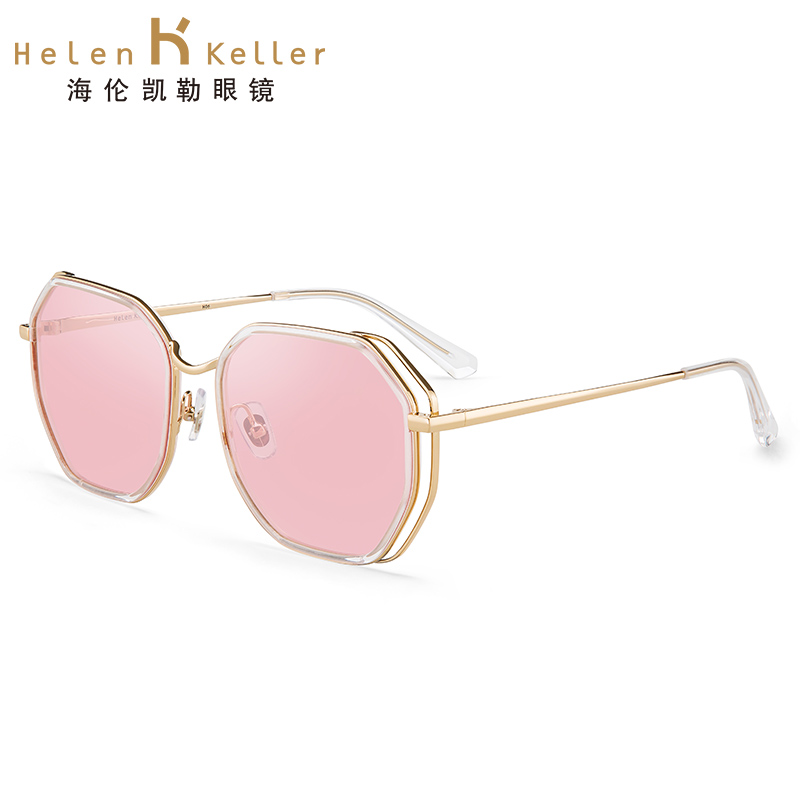 海伦凯勒年新款多边个性潮流墨镜优雅大框偏光太阳眼镜女H8702