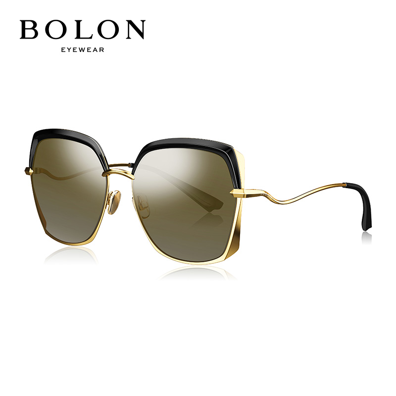 暴龙BOLON太阳镜女款经典时尚眼镜安妮海瑟薇同款方形框墨镜BL6052D11