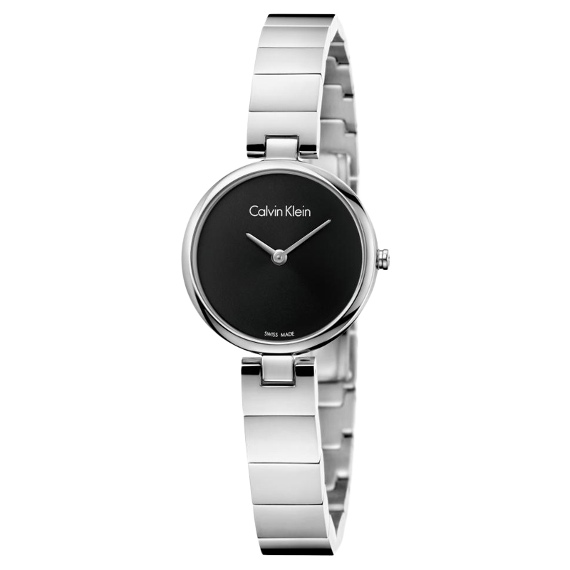 卡文克莱CK（Calvin Klein）纯正系列 黑盘银色表带石英女士手表