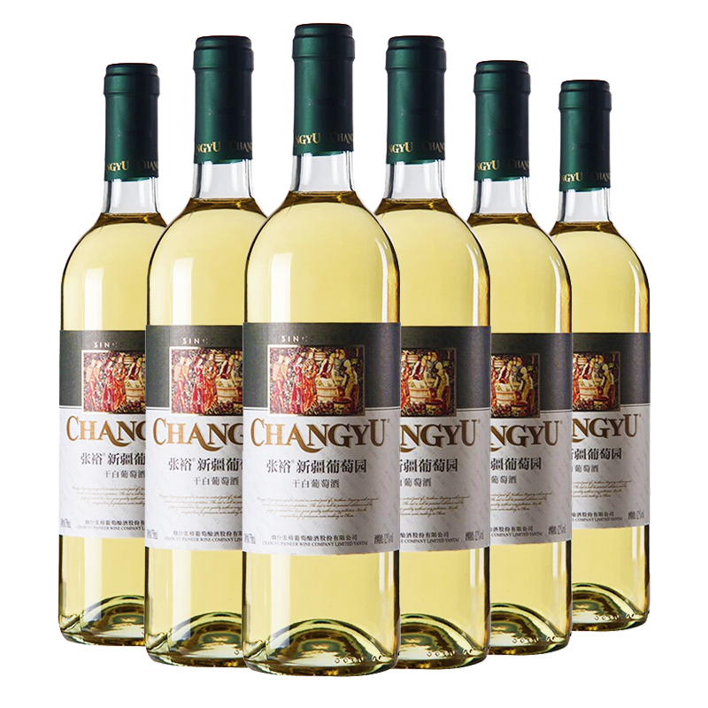 张裕（CHANGYU）葡萄酒 新疆葡园干白葡萄酒750ml*6瓶  12%vol整箱装