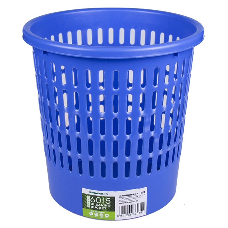 三木(SUNWOOD) 26cm直径标准型圆纸篓/清洁桶/垃圾桶 蓝色 6015