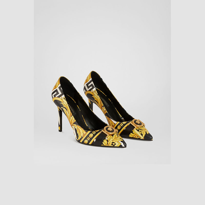 范思哲/Versace SAVAGE BAROCCO印花ICON高跟鞋