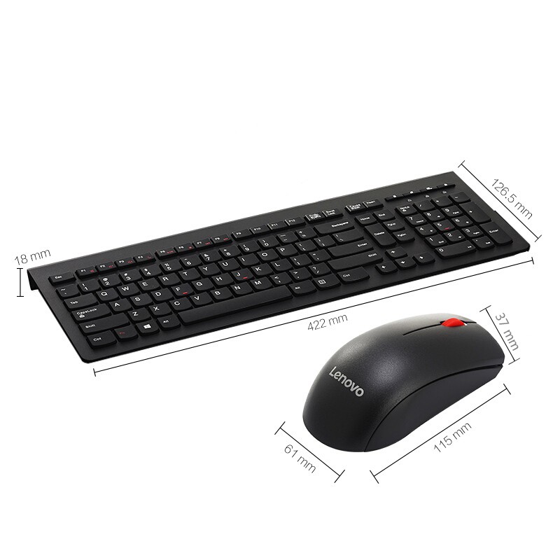  联想原装M120Pro无线键鼠套装便携式电脑台式一体机笔记本电脑通用办公静音键盘鼠标 黑色