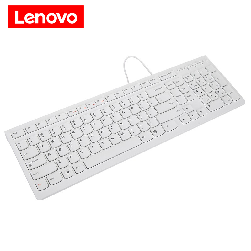 联想K5819黑/白有线键盘轻薄usb办公家用 笔记本台式机电脑通