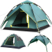 创悦全自动户外帐篷3-4人两用露营帐篷双层免搭建帐篷CY-5909墨绿色