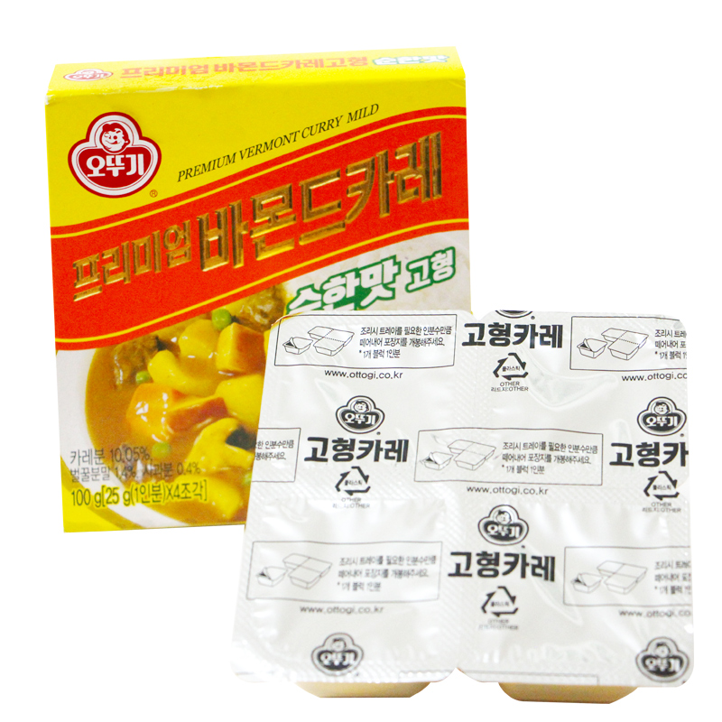 不倒翁奥土基咖喱 韩式调味料 原味苹果咖喱块 盒装 100g