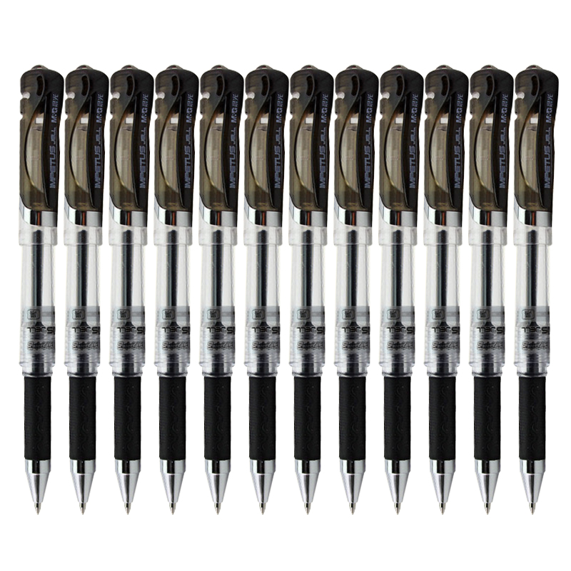 晨光(M&G)文具GP1111/0.7mm黑色中性笔 大容量子弹头签字笔 办公水笔 12支/盒