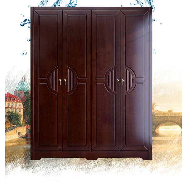 实木衣柜家用卧室现代简约新中式轻奢成品大衣橱橡木四五门平开门