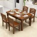 餐桌现代简约实木餐桌椅组合小户型西餐台饭桌 1.35米1桌4椅