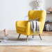 沙发单椅美式休闲单人椅客厅卧室布艺小沙发XJ 姜黄色