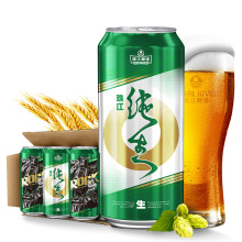 珠江纯生啤酒500mL*12罐装 国产生啤酒黄啤听装整箱